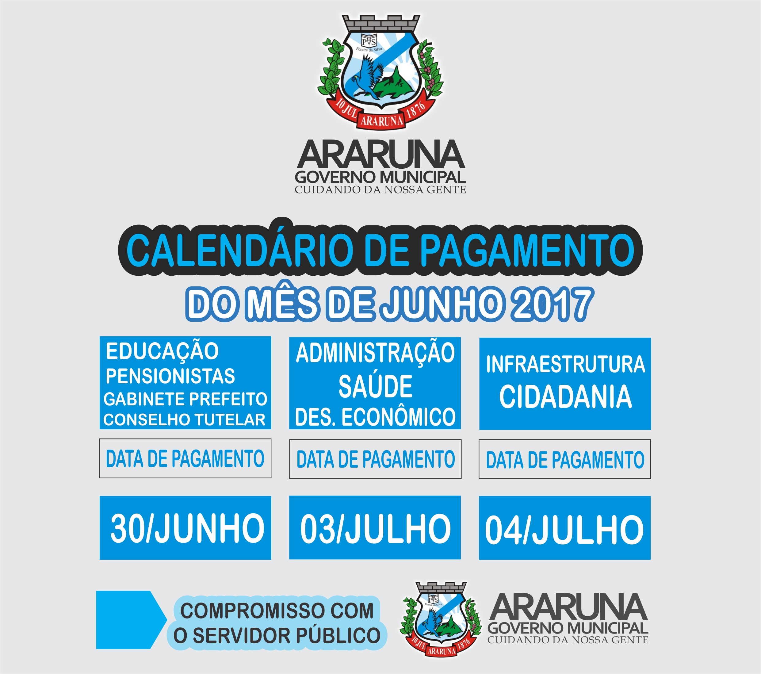 Resultado de imagem para prefeitura de araruna divulga calendário