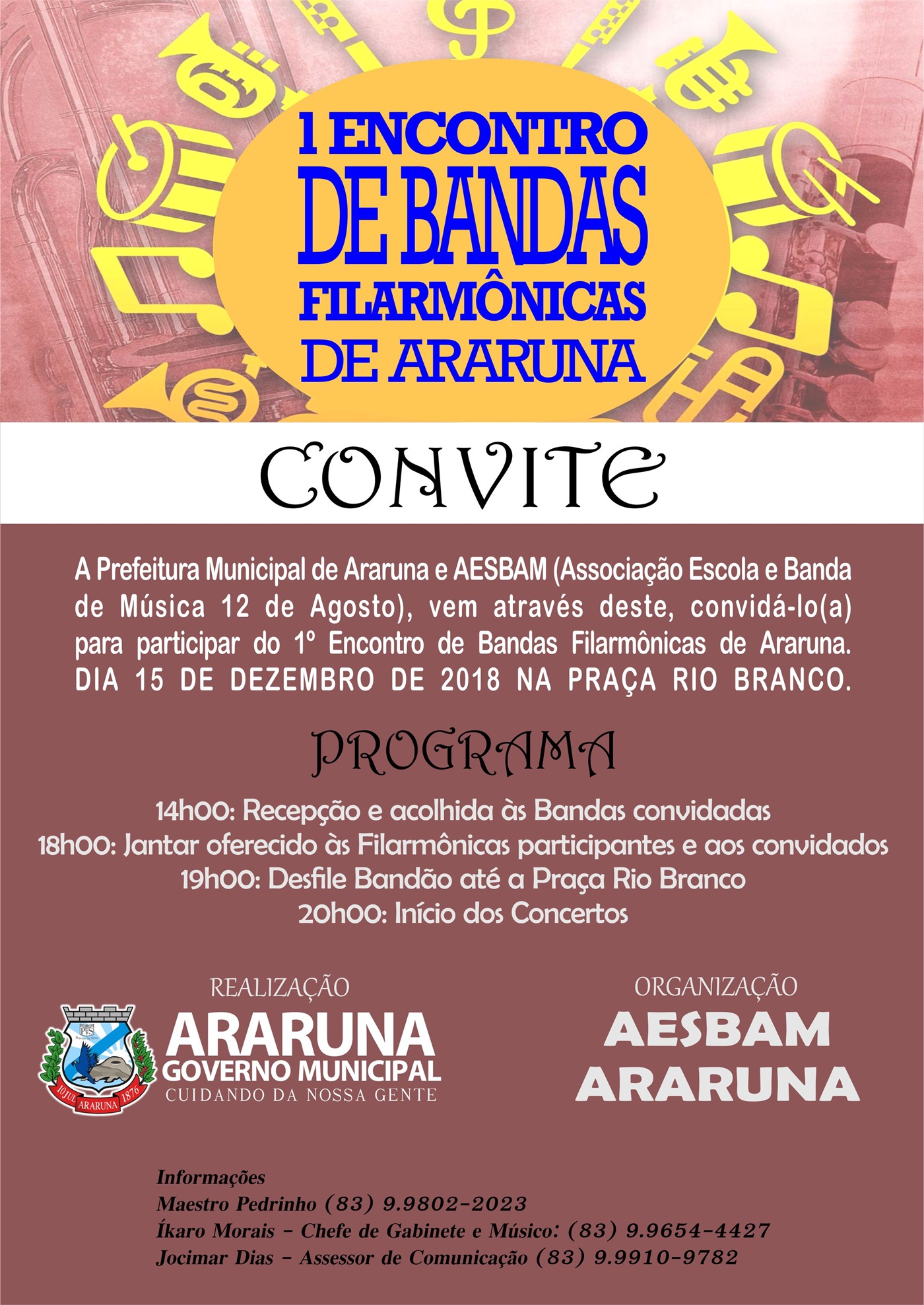 convite encontro banda