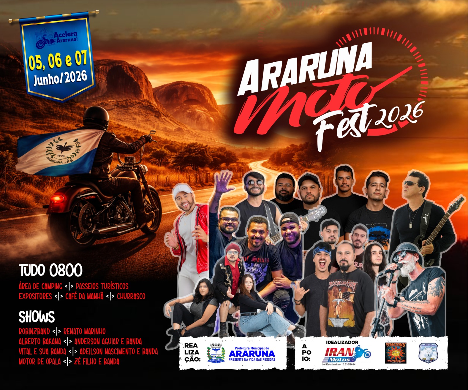 Está chegando hora! Araruna Moto Fest 2026 começa amanhã