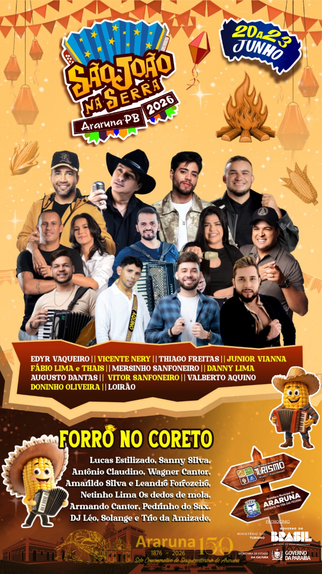 São João na Serra 2026 começa neste sábado (20) e promete quatro dias de muita festa em Araruna; veja a programação