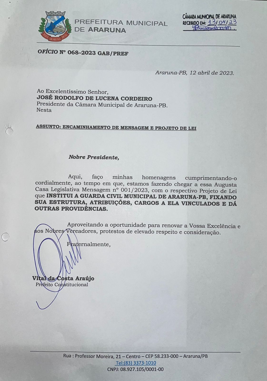 OFICIO GUARDA 