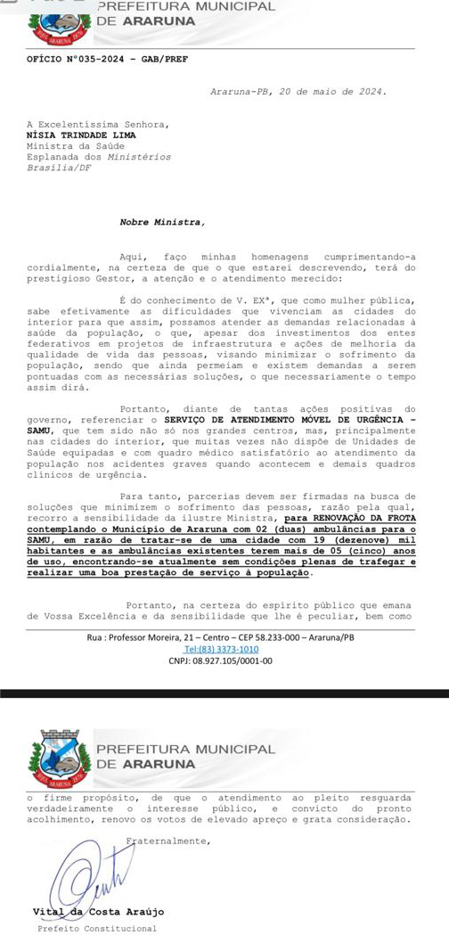 oficio ministra